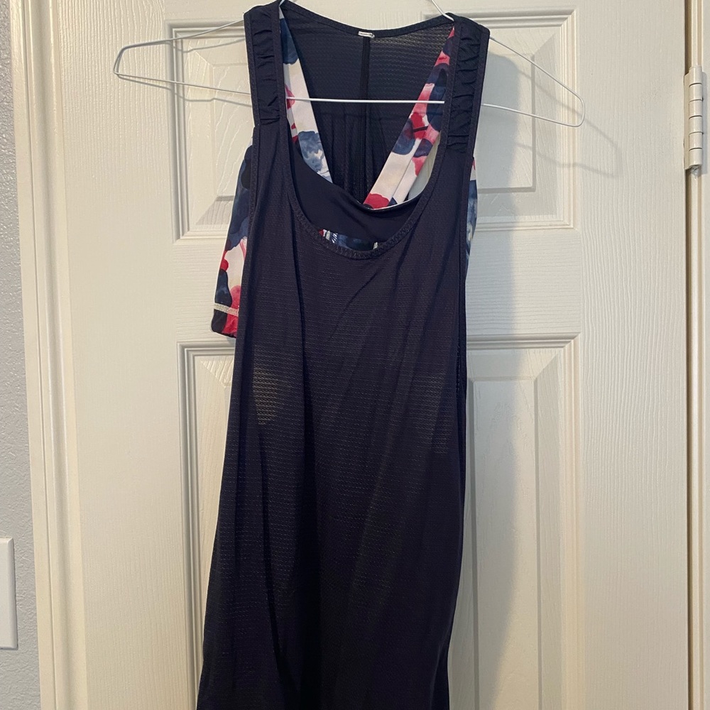 Lululemon Athletica navy tank with built in bra